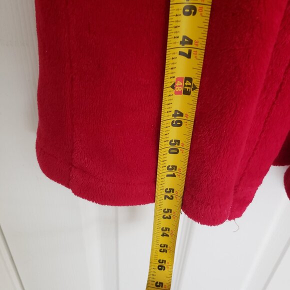 Unisex Red Long Sleeve Thick Warm Long Robe - Picture 2 of 13